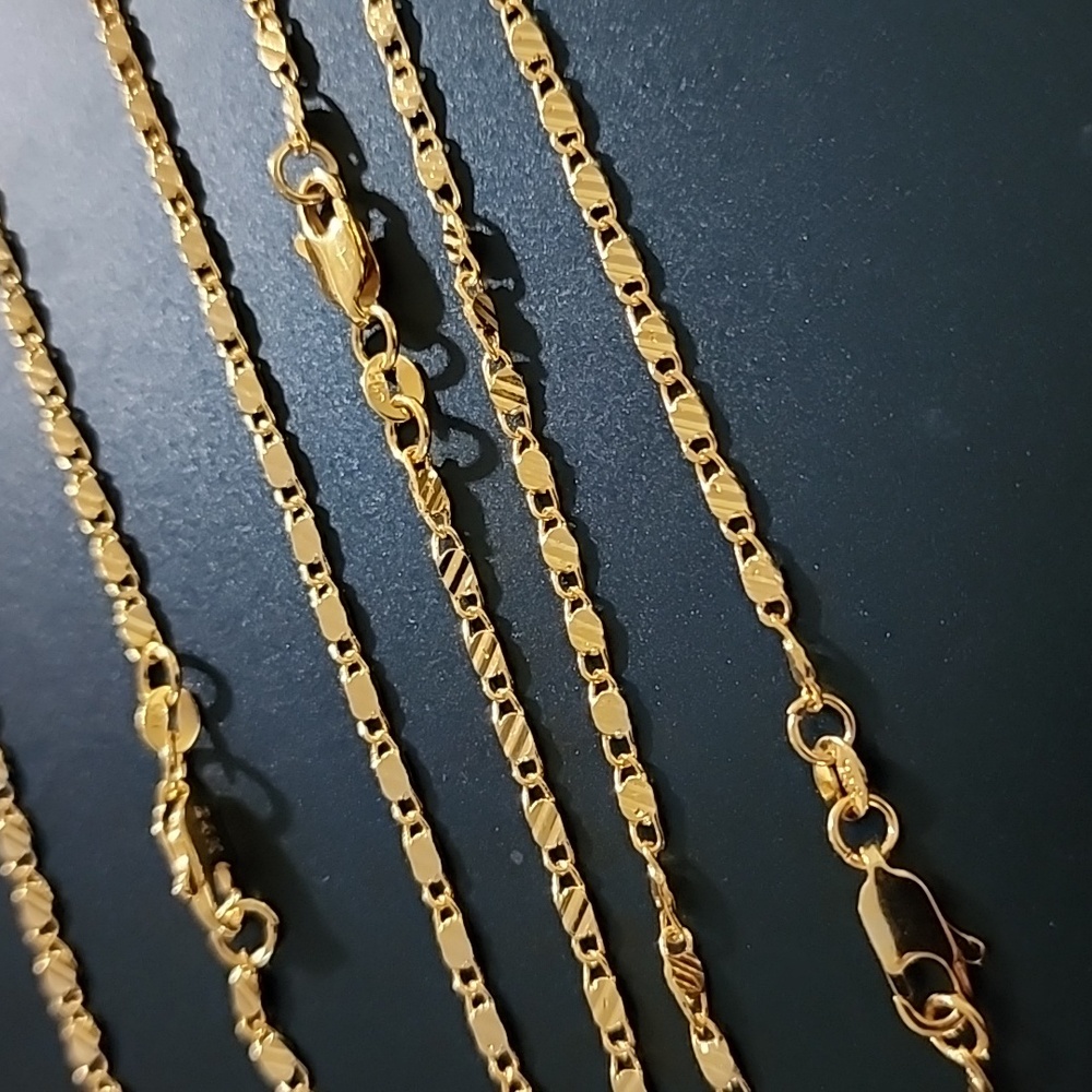 18" Unisex, 24K Gold Plated, 925 Sterling Silver Chain